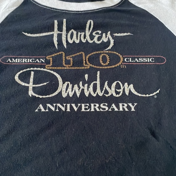 Harley Davidson baseball tee Vintage 110 year anniversary - Picture 2 of 8